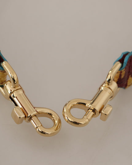 Dolce & Gabbana Yellow Red Leather Gold Tone Shoulder Strap