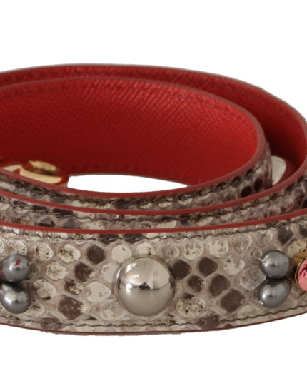 Dolce & Gabbana Beige Exotic Leather Studded Shoulder Strap