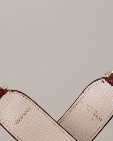 Dolce & Gabbana Bordeaux Leather Crystals Bag Shoulder Strap