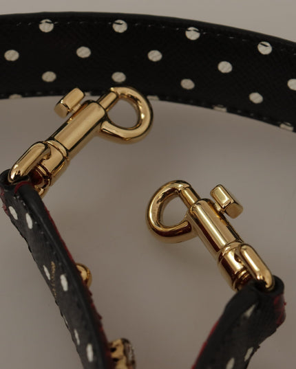 Dolce & Gabbana Red Python Leather Crystals Reversible Shoulder Strap