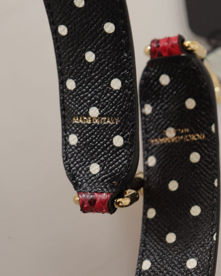 Dolce & Gabbana Red Python Leather Crystals Reversible Shoulder Strap