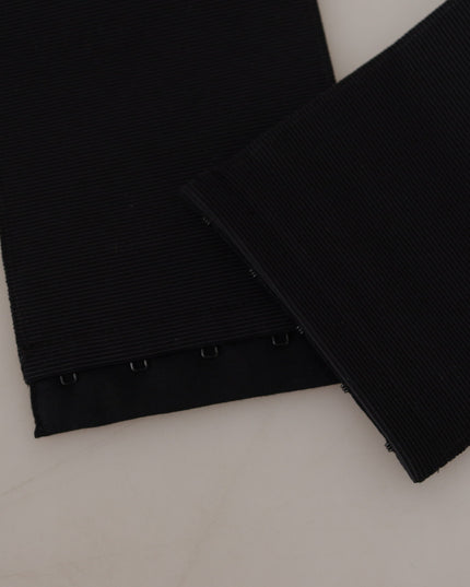 Dolce & Gabbana Black Silk Brass Crystal Embellished Waist Belt