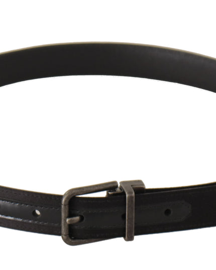 Dolce & Gabbana Black Calfskin Leather Vintage Metal Buckle Belt