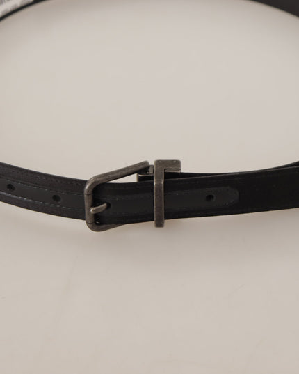 Dolce & Gabbana Black Calfskin Leather Vintage Metal Buckle Belt