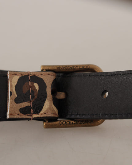 Dolce & Gabbana Brown Leopard Print Vintage Metal Waist Buckle Belt