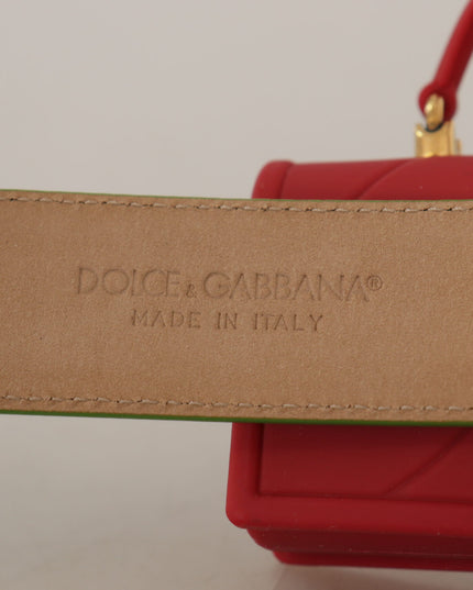 Dolce & Gabbana Green Leather Devotion Heart Micro Bag Headphones Belt