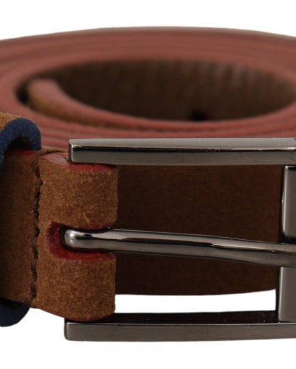 Dolce & Gabbana Brown Logo Engraved Metal Waist Buckle Belt