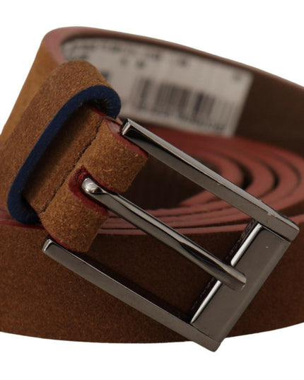 Dolce & Gabbana Brown Logo Engraved Metal Waist Buckle Belt