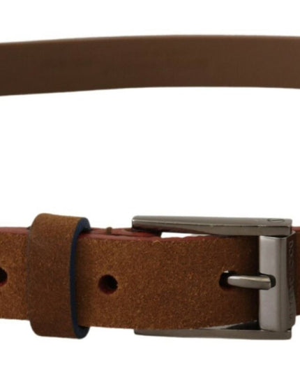 Dolce & Gabbana Brown Logo Engraved Metal Waist Buckle Belt