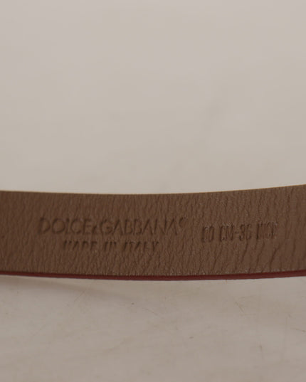 Dolce & Gabbana Brown Logo Engraved Metal Waist Buckle Belt