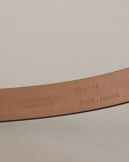 Dolce & Gabbana Black Patent Leather Logo Metal Waist Buckle Belt