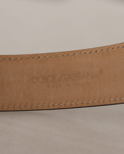 Dolce & Gabbana Black Solid Leather Classic Gold Waist Buckle Belt