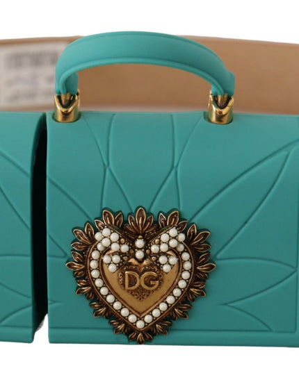 Dolce & Gabbana Orange Leather Devotion Heart Micro Bag Headphones Belt