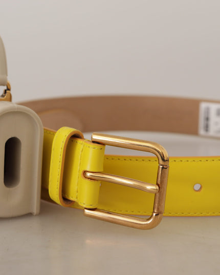 Dolce & Gabbana Yellow Leather Devotion Heart Micro Bag Headphones Belt