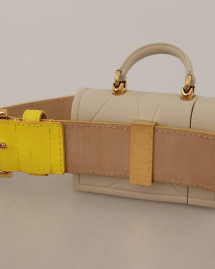 Dolce & Gabbana Yellow Leather Devotion Heart Micro Bag Headphones Belt