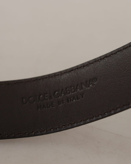 Dolce & Gabbana Brown Amore Animal Print Exotic Leather Logo Buckle Belt