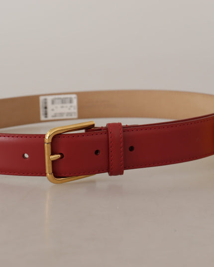 Dolce & Gabbana Red Leather Yellow DEVOTION Heart Bag Buckle Belt
