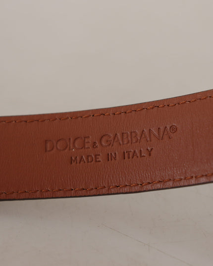 Dolce & Gabbana Brown Leopard Embossed Leather Buckle Belt