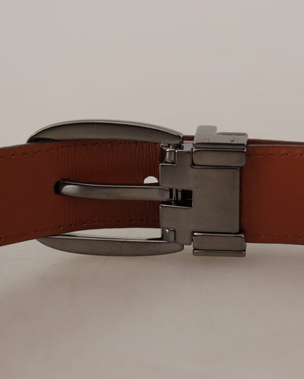 Dolce & Gabbana Brown Leopard Embossed Leather Buckle Belt