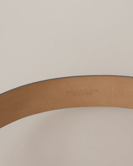 Dolce & Gabbana Metallic Silver Leather Metal Waist Buckle Belt