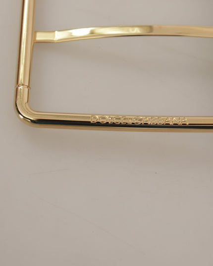 Dolce & Gabbana Red Embroidered Leather Gold Logo Metal Buckle Belt