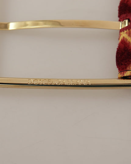 Dolce & Gabbana Multicolor Wide Leather Floral Gold Metal Buckle Belt