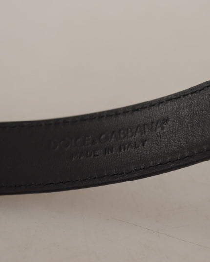 Dolce & Gabbana Brown Leather Leopard Print Bronze Metal Buckle Belt