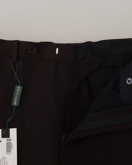 BENCIVENGA Brown Straight Fit Formal Men Pants