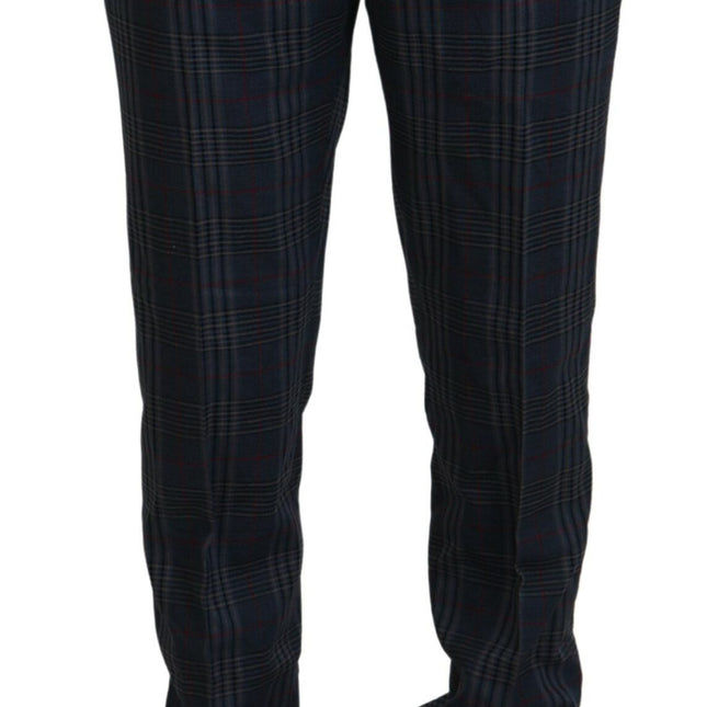 BENCIVENGA Gray Pure Wool Men Checkered Pants