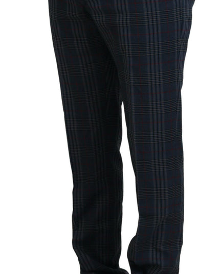 BENCIVENGA Gray Pure Wool Men Checkered Pants
