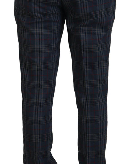 BENCIVENGA Gray Pure Wool Men Checkered Pants