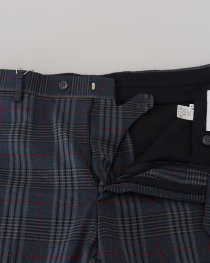 BENCIVENGA Gray Pure Wool Men Checkered Pants