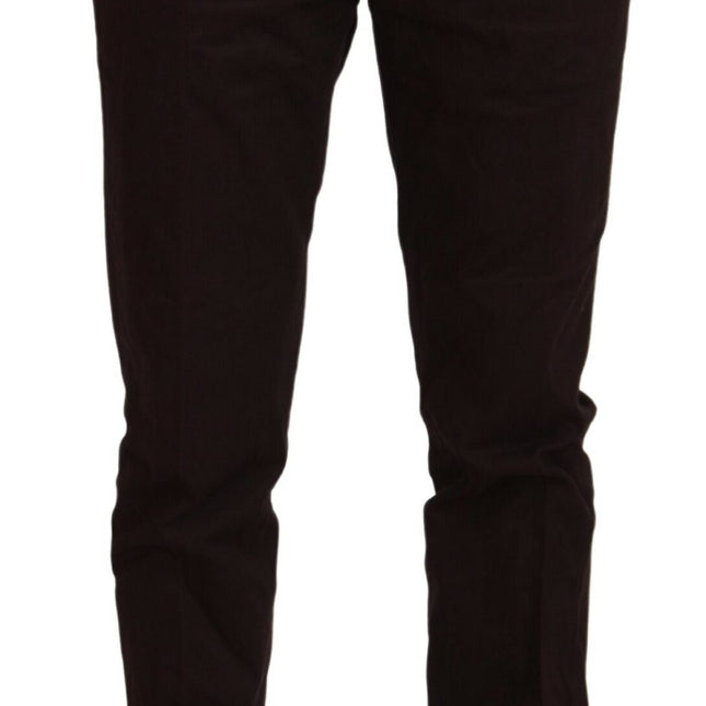 BENCIVENGA Brown Cotton Tapered Formal Men Pants