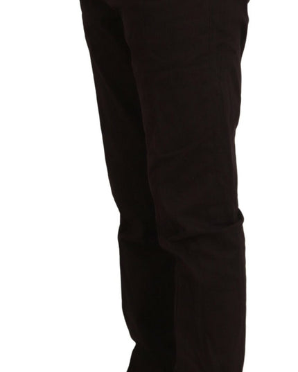 BENCIVENGA Brown Cotton Tapered Formal Men Pants