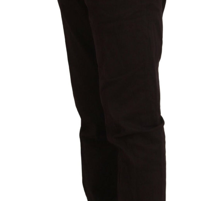 BENCIVENGA Brown Cotton Tapered Formal Men Pants