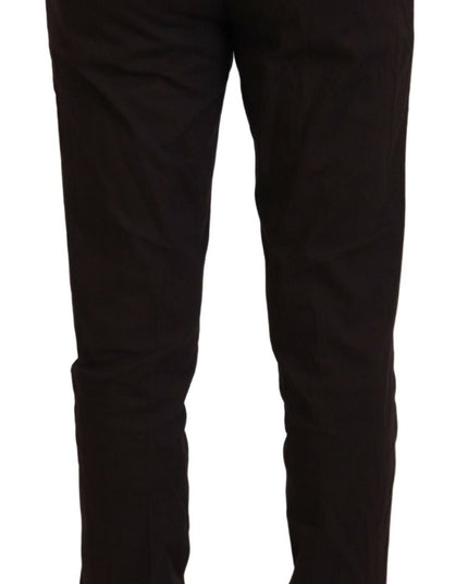 BENCIVENGA Brown Cotton Tapered Formal Men Pants