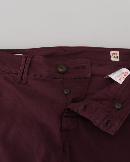 CYCLE Maroon Cotton Stretch Skinny Casual Men Pants