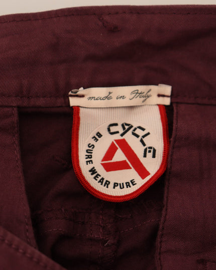 CYCLE Maroon Cotton Stretch Skinny Casual Men Pants