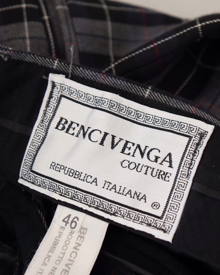 BENCIVENGA Gray Checkered Slim Fit Men Pants