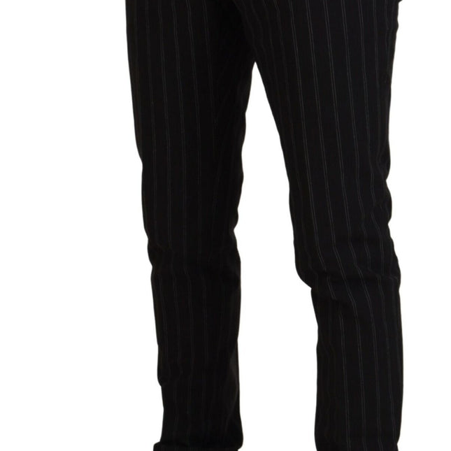BENCIVENGA Black Stripes Viscose Dress Pants