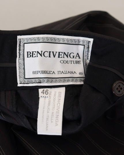 BENCIVENGA Black Stripes Viscose Dress Pants
