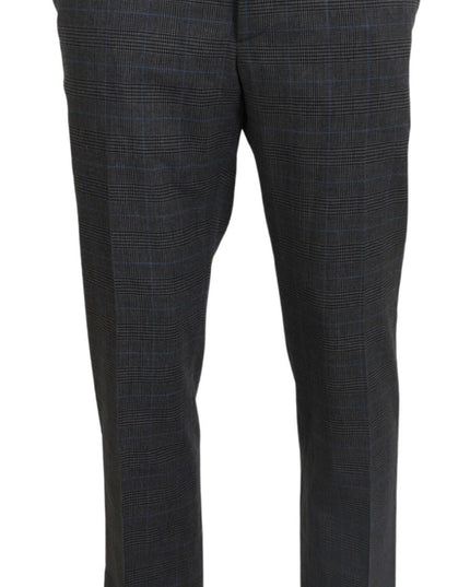 BENCIVENGA Gray Checkered Wool Dress Formal Pants