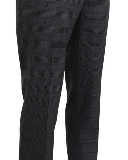 BENCIVENGA Gray Checkered Wool Dress Formal Pants