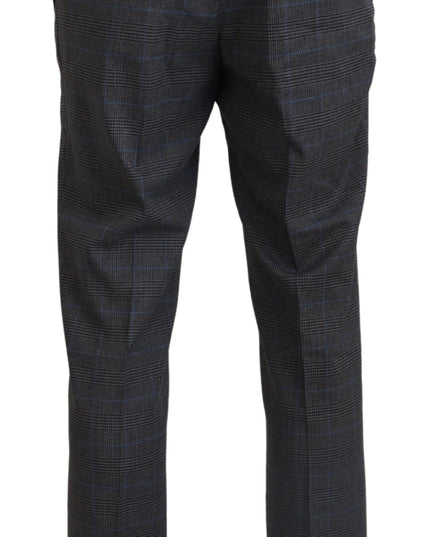 BENCIVENGA Gray Checkered Wool Dress Formal Pants