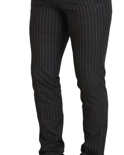 BENCIVENGA Brown Stripes Slim Fit Men Pants