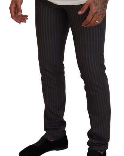 BENCIVENGA Brown Stripes Slim Fit Men Pants