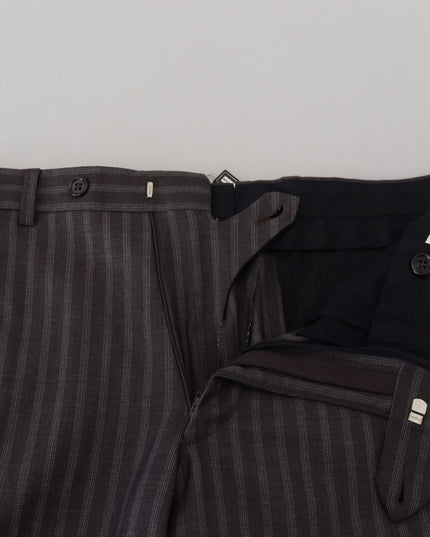 BENCIVENGA Brown Stripes Slim Fit Men Pants