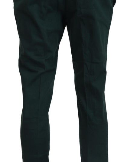 BENCIVENGA Dark Green Cotton Skinny Men Pants