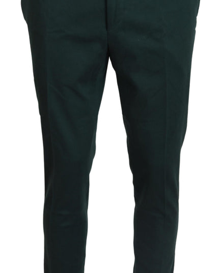 BENCIVENGA Dark Green Cotton Skinny Men Pants