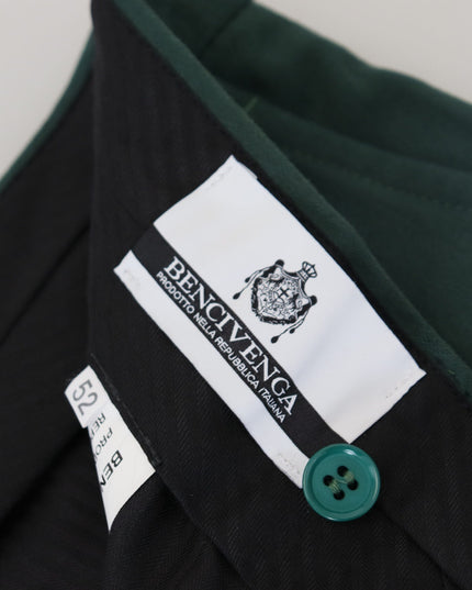 BENCIVENGA Dark Green Cotton Skinny Men Pants